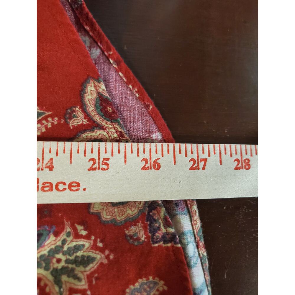 Vtg Lauren Ralph Lauren Flannel Embroidered Monogram Logo Button Sleep Shirt L - Picture 9 of 10